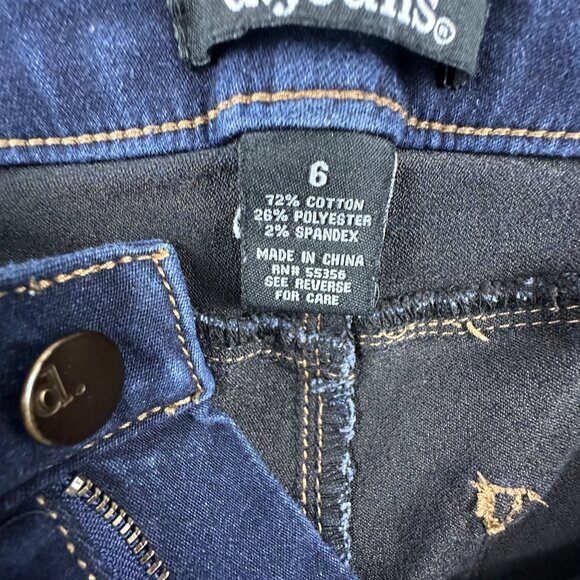 D Jeans Skinny Jeans Womens Size 6 Mid Rise Dark Wash Five Design Pockets Blue - Picture 6 of 12